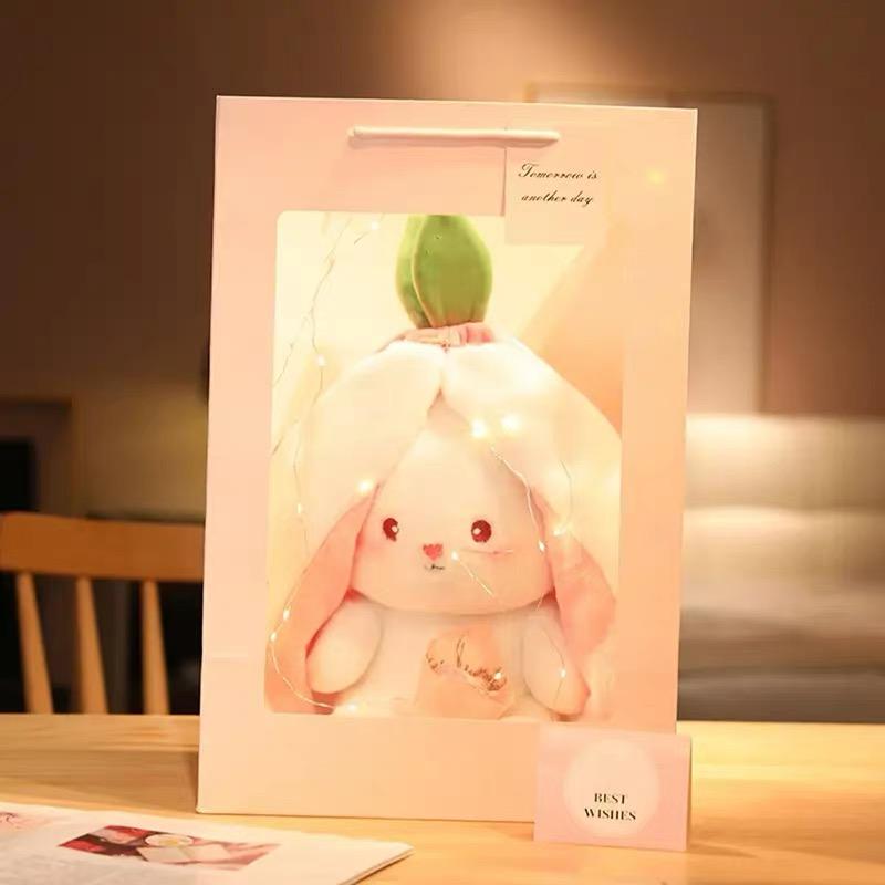 Cute Strawberry Bunny Plush Toy Soft Kawaii Stuffed Animal Gift for Kids Girls Hug Pillow Bed Decoration Birthday Present Furry Friends Plush Doll Animal Gift for Kids Girls Hug Pillow Bed Decoration Birthday Present Furry Friends Plush Stuffed Animal