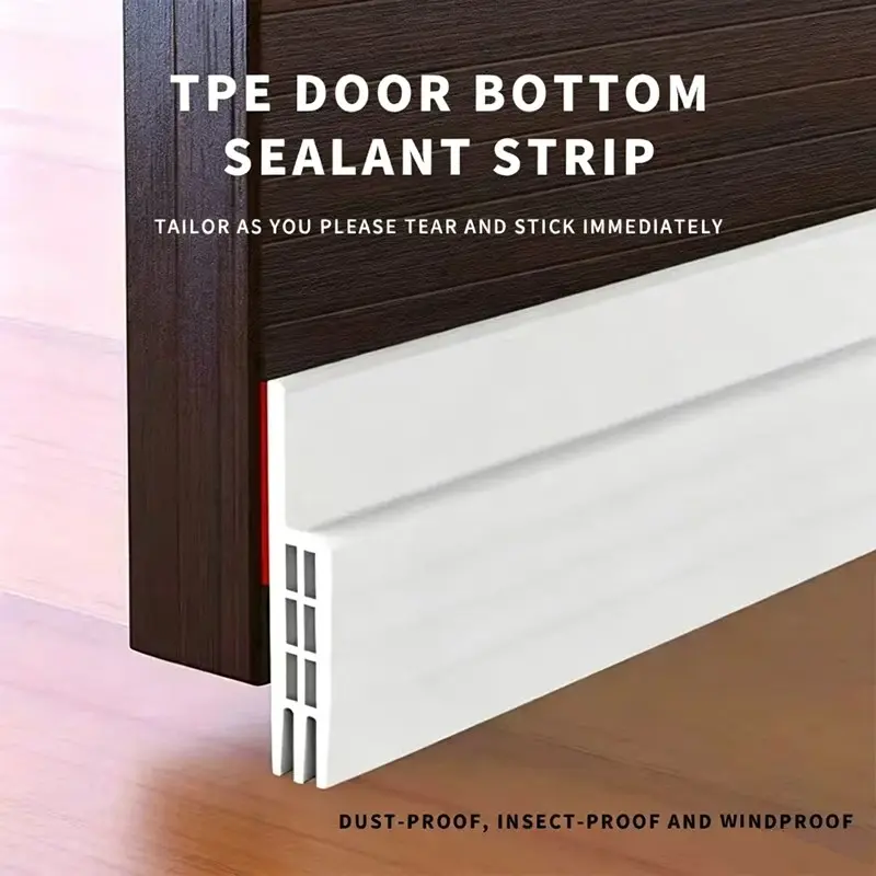 Door Bottom Seal Strip, Soundproofing Draft Stopper, Adhesive Door Gasket, Bedroom Wind Barrier, Easy to Install, Effective Leak Prevention, Garage Door Seal Bottom, Garage Door Threshold Seal