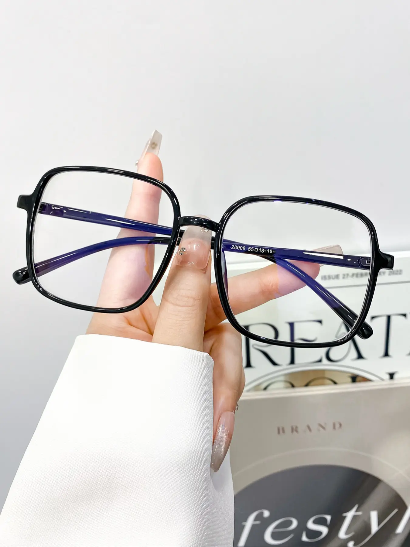 New Fashion Retro Large Frame Square Flat Mirror Glasses, High Quality Unisex Street Style Eyewear, Daily Wear Decorative Sunglasses