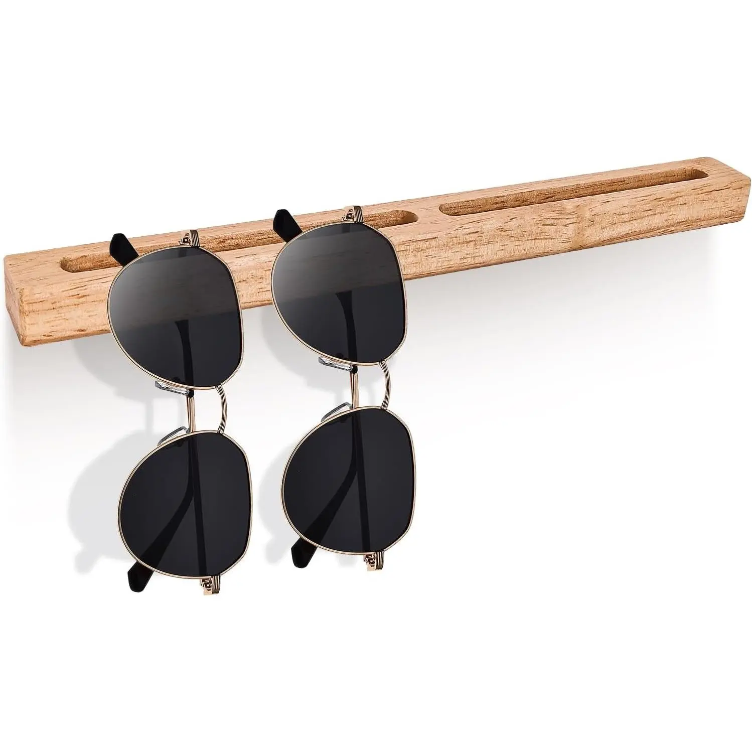 Wall Mounted Sunglasses Organizer, Wooden Glasses Display Rack, Multi-Eyewear Storage Holder (1, )