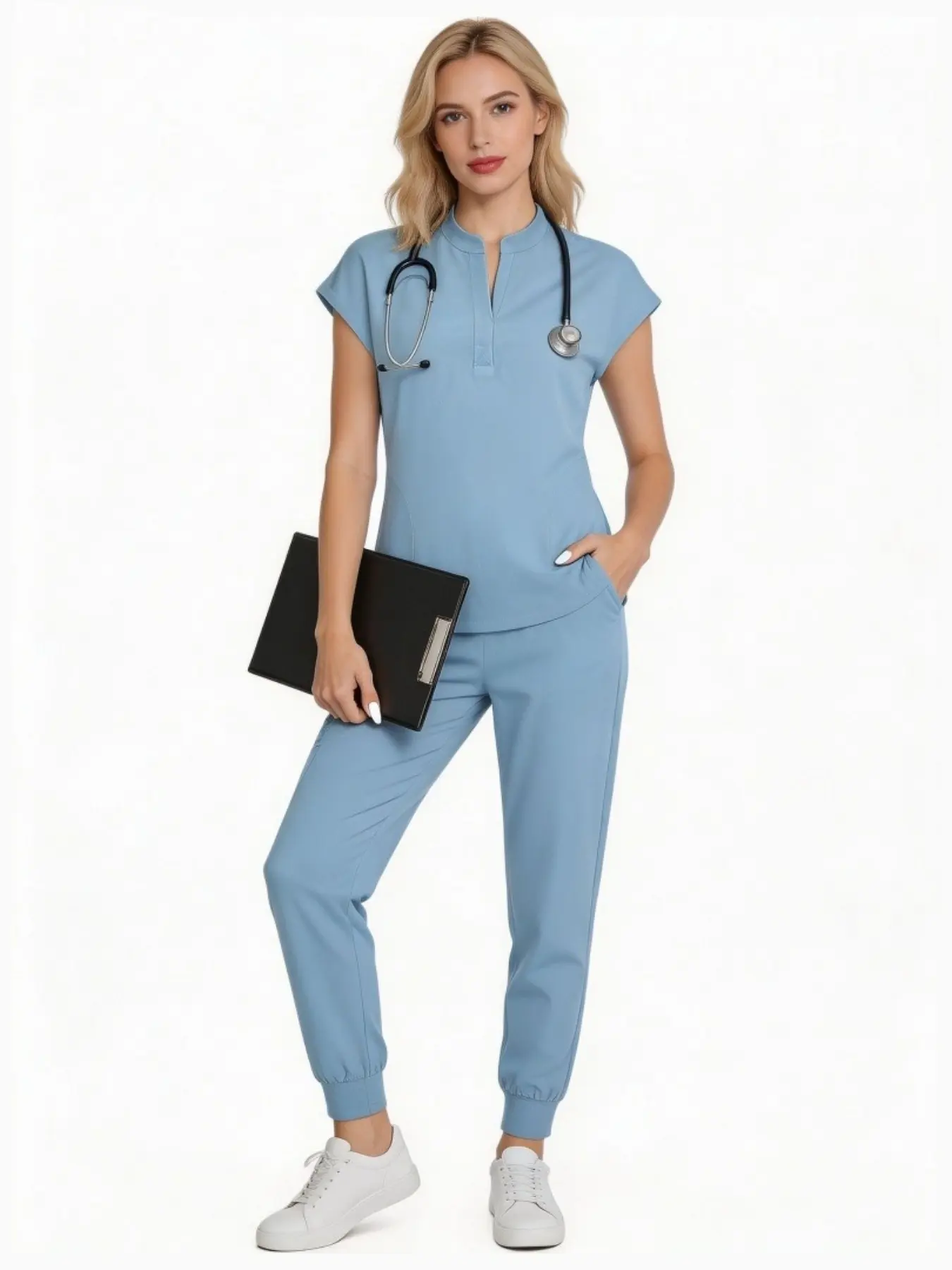 Sleeveless Scrub Wrinkle Resistant Clinic Physician Hospital Themed Party Study Tour Classroom Laboratory Costume Uniforms