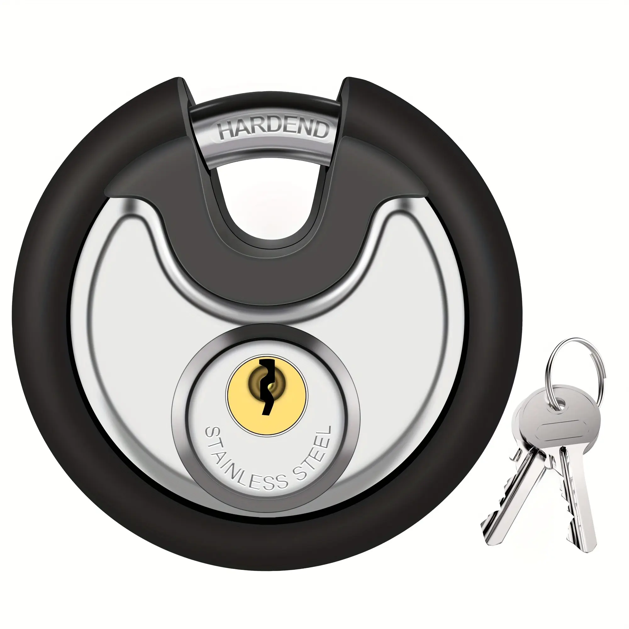 Upgrade Stainless Steel Round Padlock with Key, 75mm Lock for Storage Cabinets, Sheds, Garages, Trailers, Outdoor Equipment