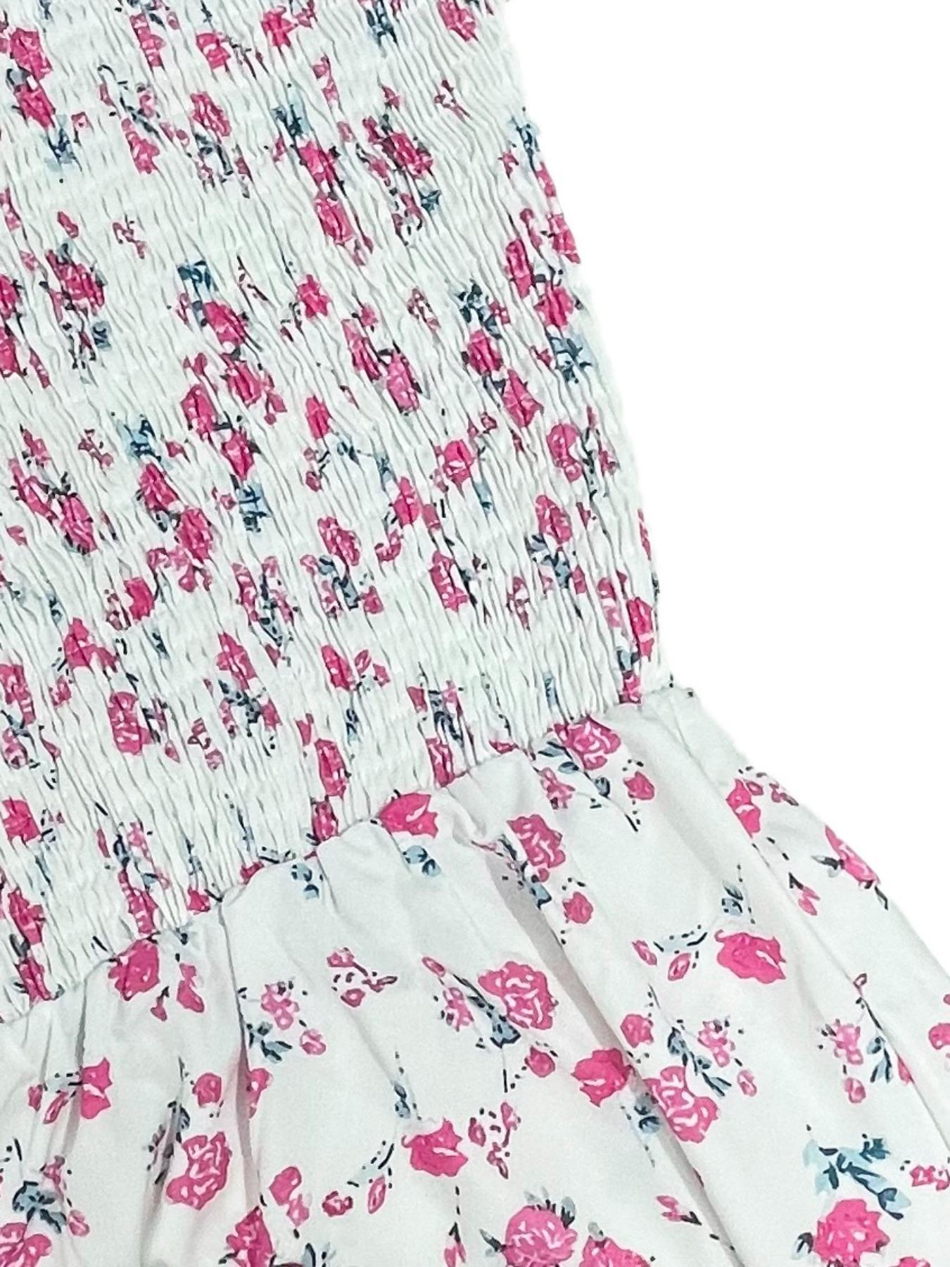 Women's Spring Summer Floral Print Puff Sleeve Dress with Bow Tie, Elegant Fitted Design with Adjustable Square Neck, Long Princess Skirt Womenswear