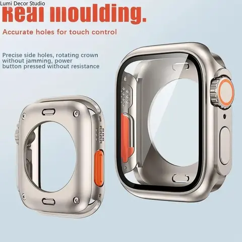 Shockproof Apple Watch Case with Full Coverage Screen Protector for 40/41/44/45mm, Durable Protective Alloy Shell Accessory for iWatch,travel essentials,camping essentials,sohochic
