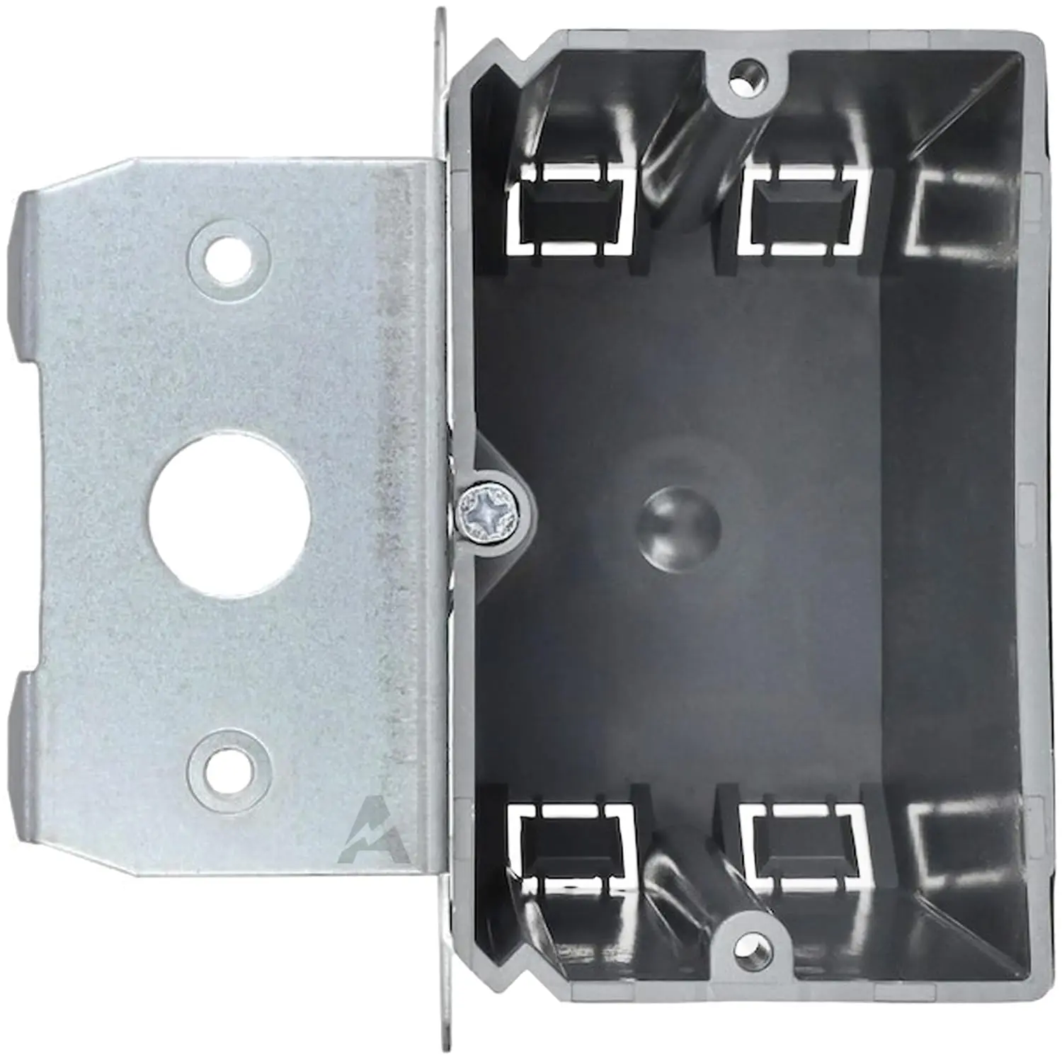 Adjustable 1-Gang Electrical Box for  Construction – Heavy-Duty Grey PVC  & Outlet Box with Metal Bracket, ETL Listed Junction Box for Switches, Outlets & Wiring Projects