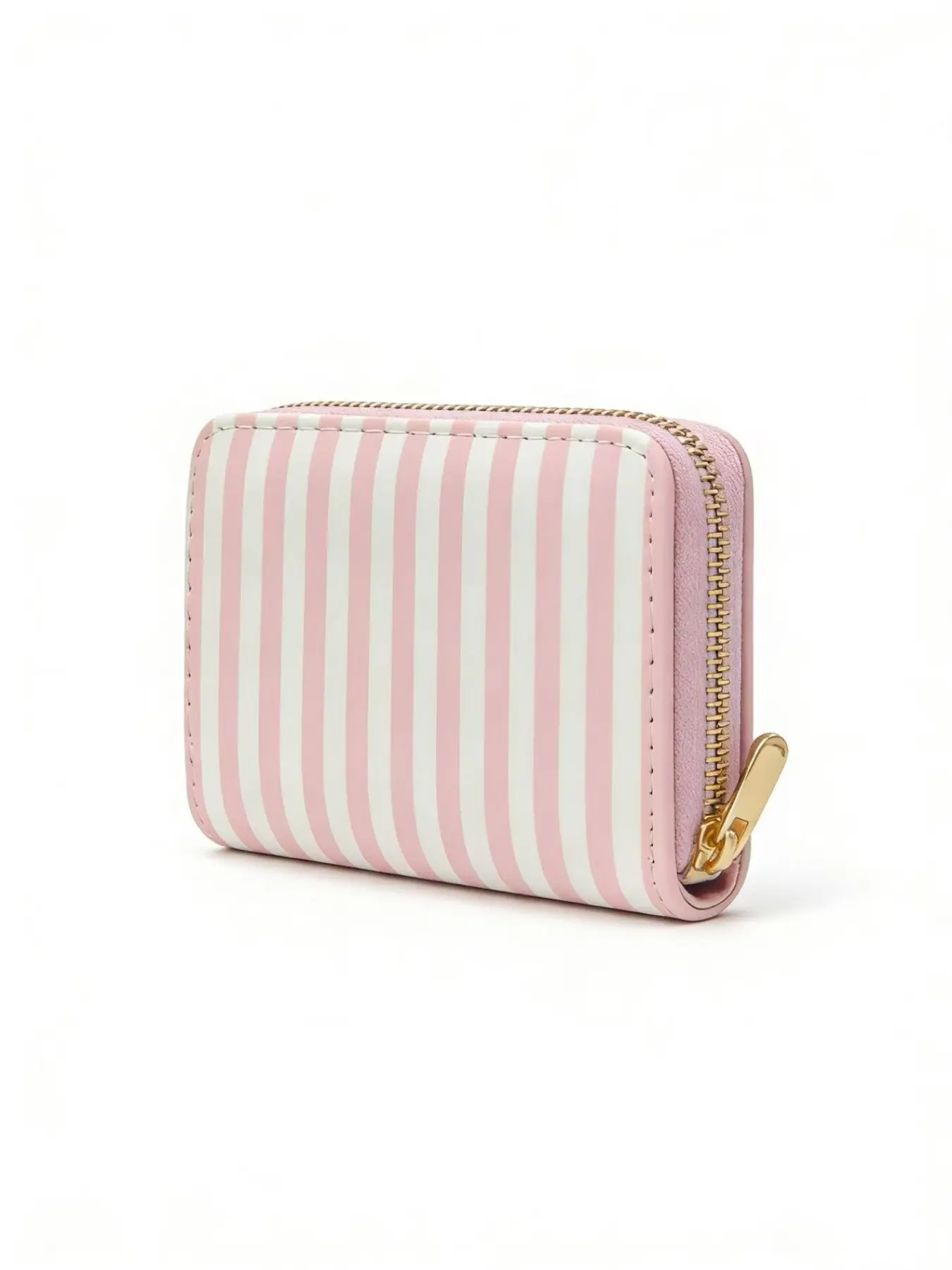 Striped Zipper Short Wallet, Cute Cartoon Style, PU Leather Coin Wallet, Multi-Card Slot, Portable Money Organizer