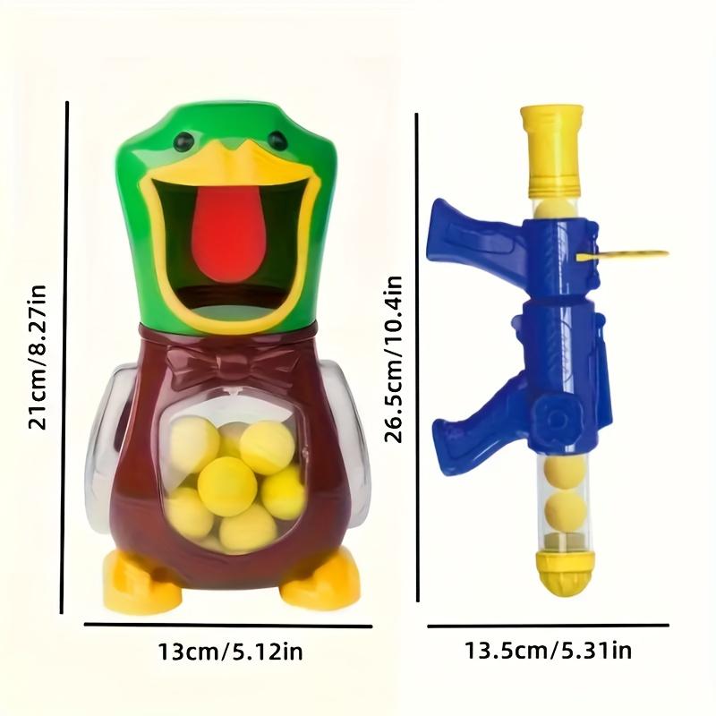 Hungry Duck Feeding Game Set (includes 12 sponge balls and air gun) -- Indoor and outdoor shooting toy, enhances parent-child interaction, party game, develops hand-eye coordination and motor skills, suitable for outdoor play (ideal gift)