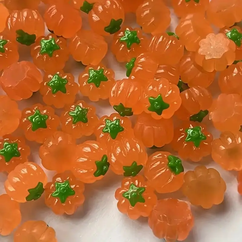 20 Mini Pumpkin Resin Charms for Jewelry, Earrings, Nail Art, Perfect for Halloween Decorations, Dollhouse Accessories, Halloween Jewelry Essentials
