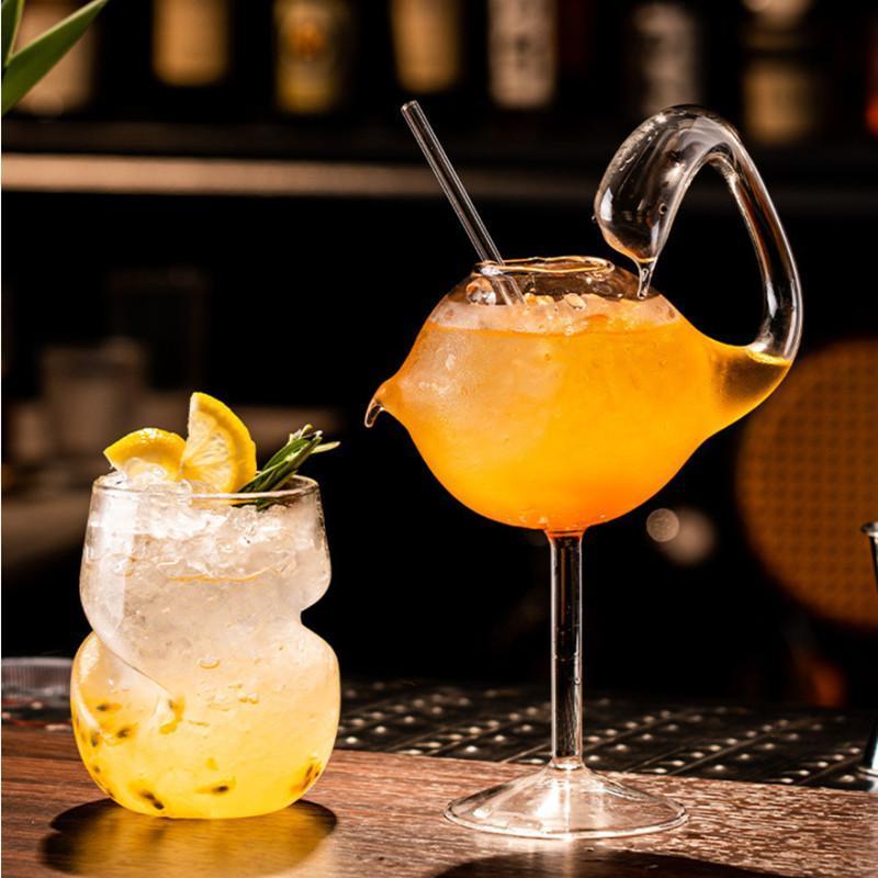 Creative Cocktail Cups Various Shapes of Glass Cup Goblet Glasses Wine Glasses Whiskey Juice Drinks Glass Coffee Mug
