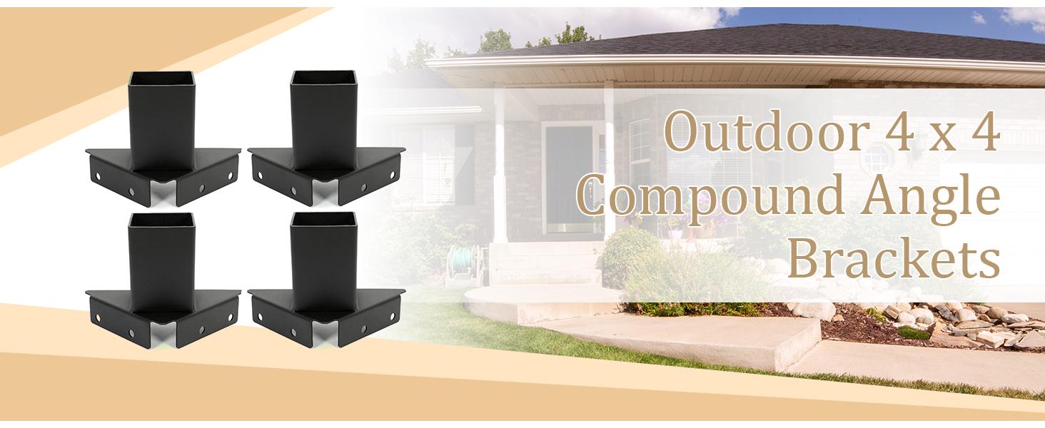 4Pcs 4x4 Deer Stand Brackets, Compound Angle Platform Brackets for Deer Hunting, Shooting Shack, Observation Decks, Tree Houses & Outdoor Use