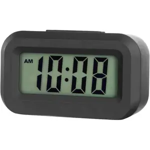 Small Digital Travel  Clock,Simple ,Easy to Read,Ascending ,12/24Hr,Snooze Soft Light for Bedside,AAA  Operated,Black