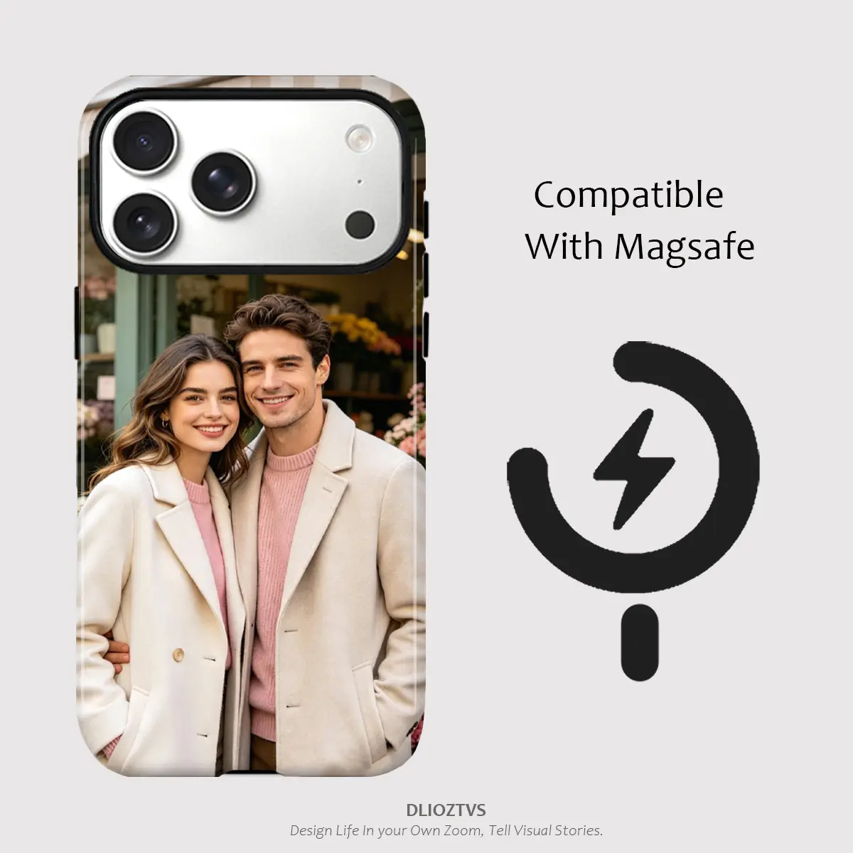 DLIOZTVS Custom Phone Case for iPhone 17 Pro Max Air 17e 16 Plus 16e 15 14 13 12 11, Customized Your Own Photo Pattern, Shockproof Durable 2 in 1 Protective Cellphone Cases Cover, Compatible With MagSafe