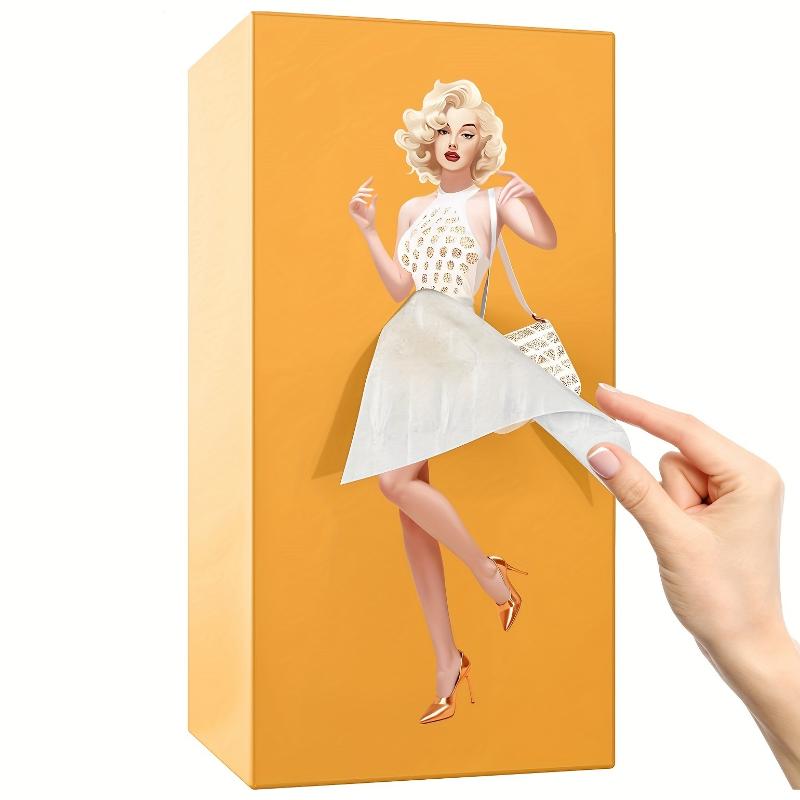 Flying Skirt Tissue Boxes Holder, Lady Skirt Tissue Box Cover, A Funny Vintage Lady Up Dress Design For Facial Tissues, Napkins, Office Countertops Living Room, Bedroom Rectangular Decor Organiser Resistance Water Proof Rectangle Plastic Yellow Flying Skirt Tissue Boxes Holder, Lady Skirt Tissue Box Cover, A Funny Vintage Lady Up Dress Design For Facial Tissues, Napkins, Office Countertops Living Room, Bedroom Rectangular Decor Organiser Resistance Water Proof Rectangle Plastic Yellow