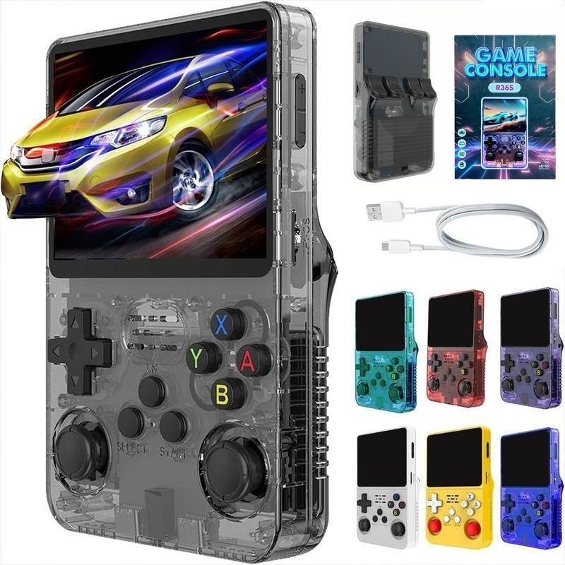 R36S Portable Game Console, 3.5 Inch IPS Screen Retro Video Game Console, Rechargeable Handheld Game Console with 64G TF Card