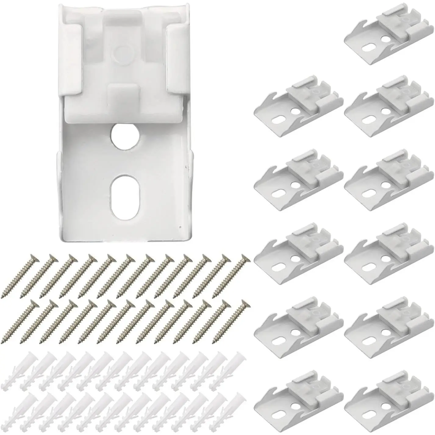 12 count Curtain Track Mounting Bracket White Ceiling Mount Brackets 10mm for Straight or Curved Curtain Track