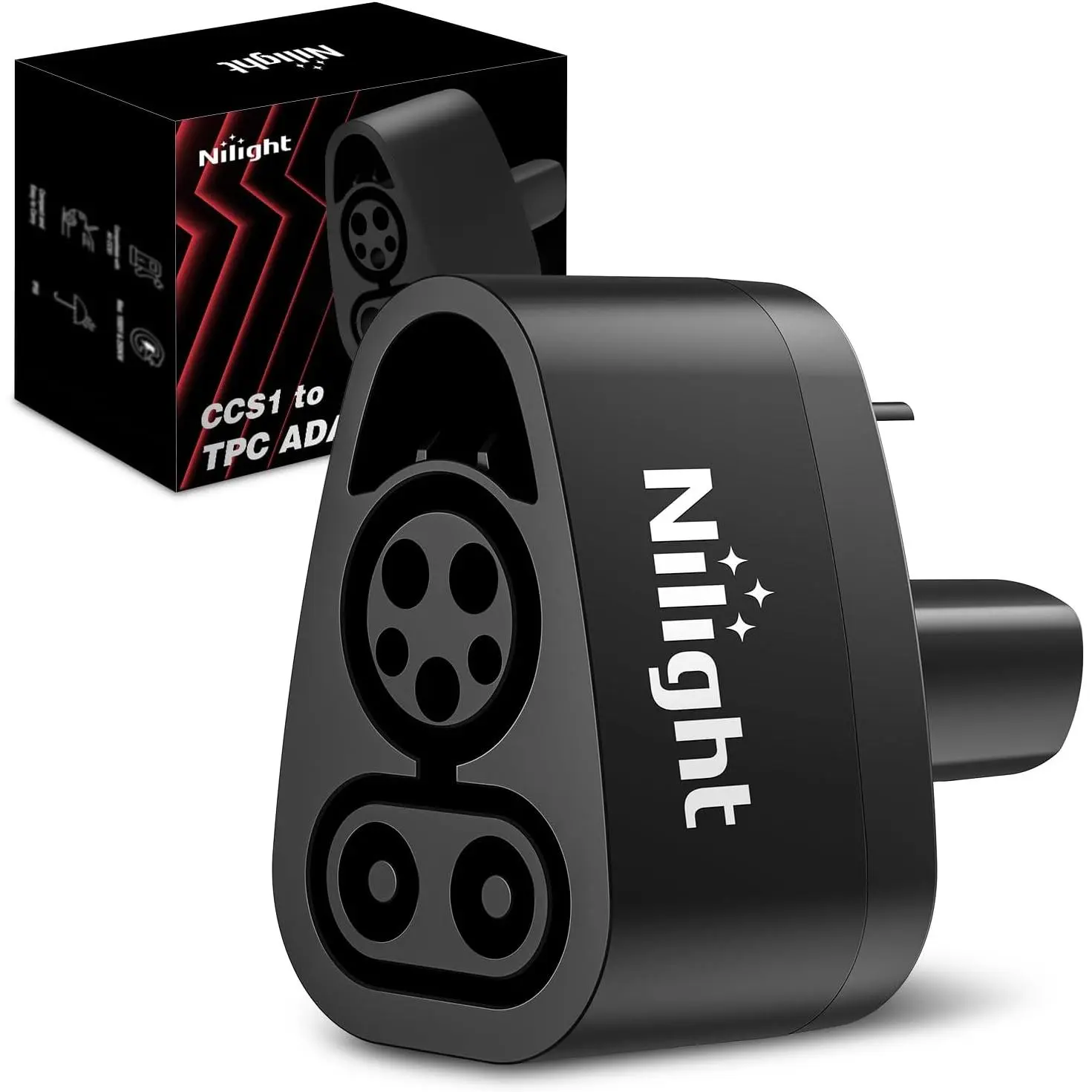 Nilight CCS1 to Tesla Fast Charging Adapter, 80A 250V AC, Compatible with Tesla Model 3, Y, S, X, Works with Level 3 CCS Plug Stations, Fastcharging, Stable