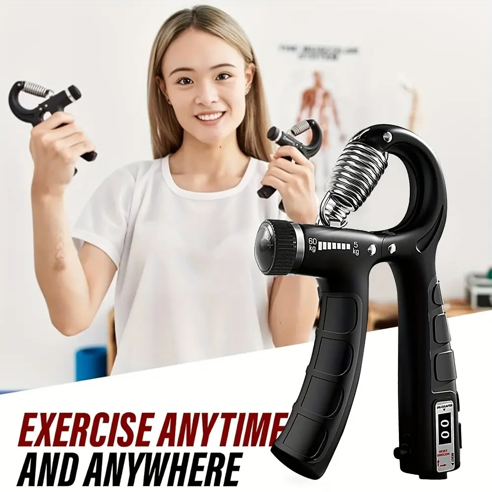 Manual Grip Strengthener with Adjustable Resistance & Counting Function, Portable Home Fitness & Yoga Equipment, Relieves Muscle Fatigue, Boosts Metabolism, Enhances Arm Strength, Hand Strengthener