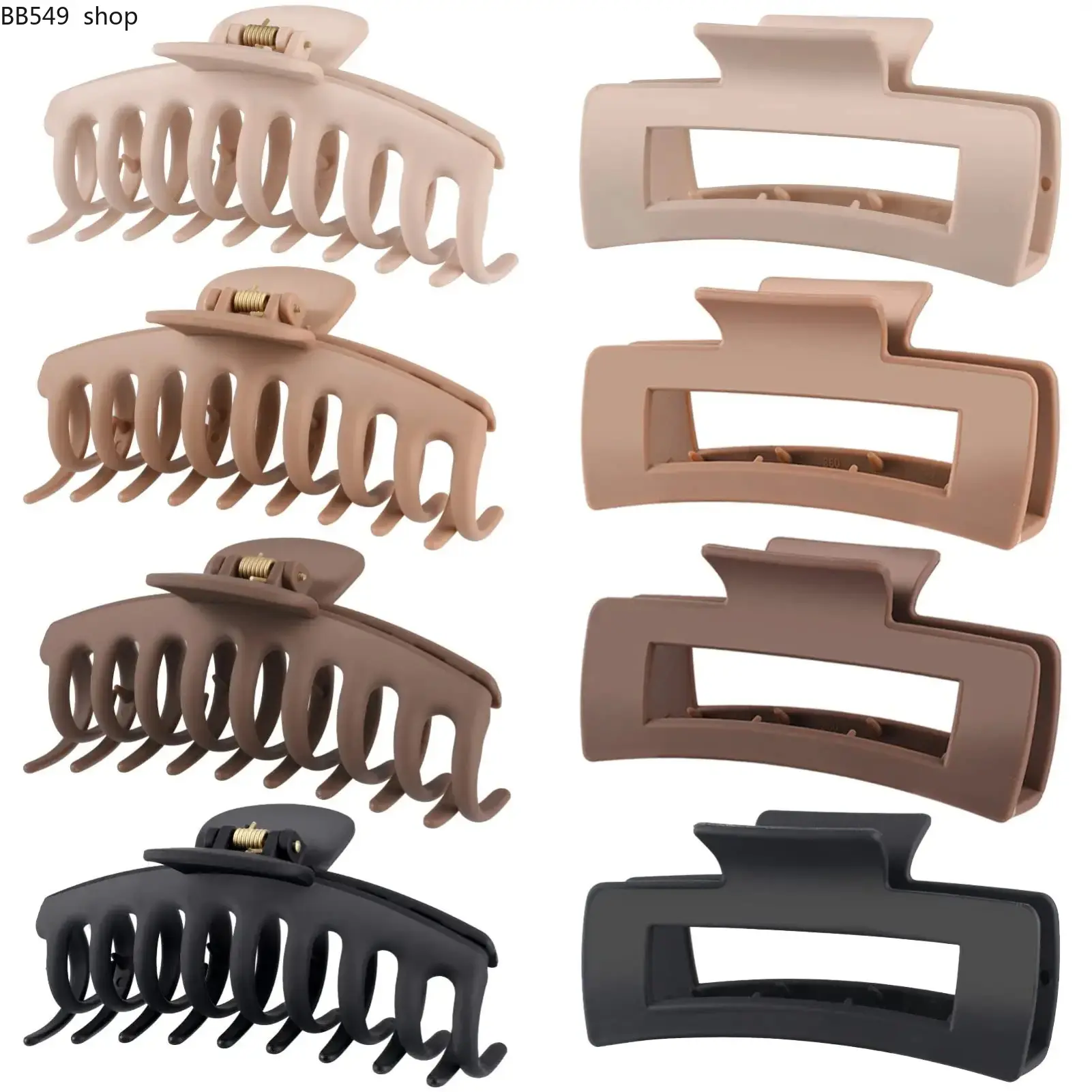 DealsForYouDays AISI HAIR New 4.3 Inch Large Hair Claw Clips for Women Thin Thick Curly Hair, Big Matte Banana Clips paimon Brown Flatclawclip Hairclips Hair Claws Set