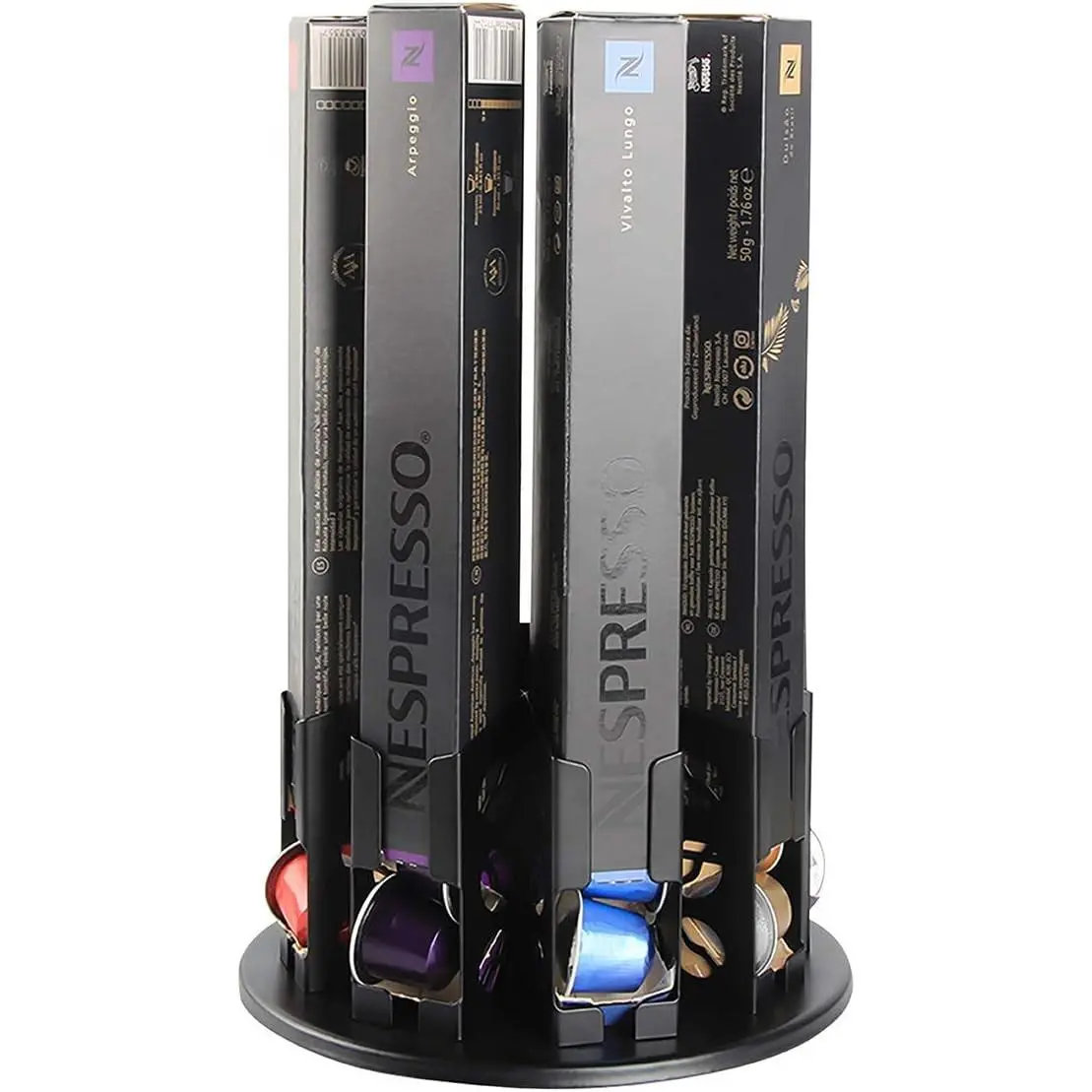 FlagShip Nespresso Pod Holders Storage Carousel Coffee Nespresso Original Line Capsules Holder Coffee Capsules Holder Organizer Stand Small 80 Pods Originalline
