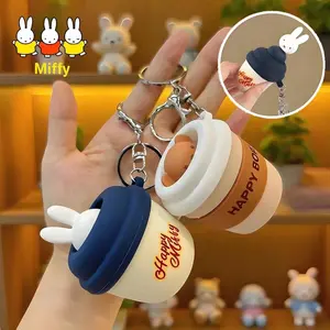 Kawaii Miffy Rabbit Keychain Cute Cartoon Creative Silicone Kneading Fun Stress-relieving Boris Schoolbag Gift
