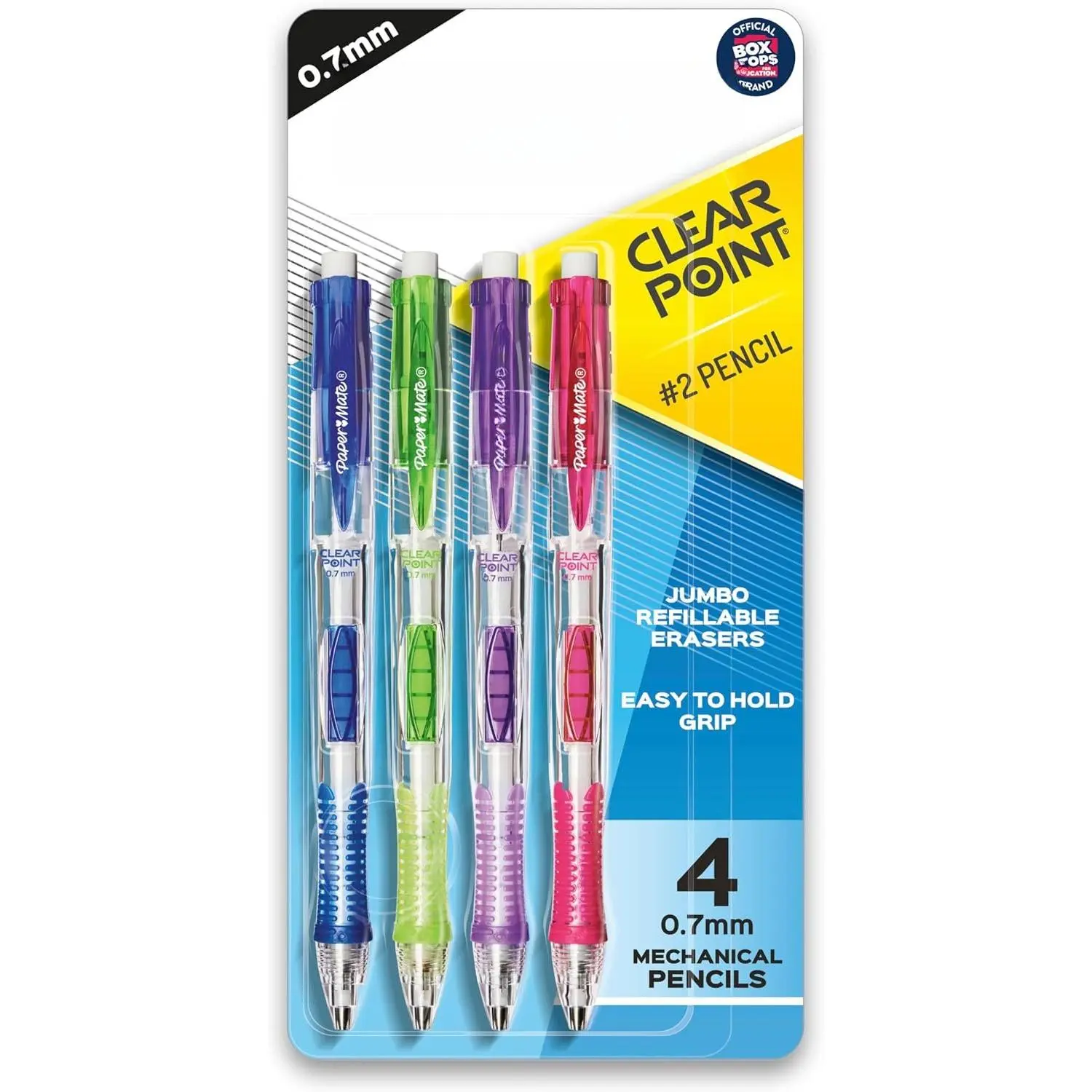 Clearpoint Mechanical Pencils, 0.7mm HB #2 Lead,  Fashion Barrel Colors, 4 Count - Teacher Supplies, College, Note Taking