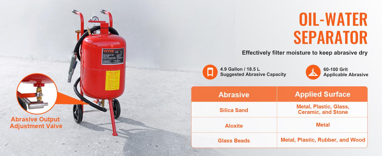 TikTokShopBlackFridaySand Blaster VEVOR 10Gal Pot Sandblaster, 125 Psi Pressure Sand Blasting Complete Kit for Paint, Stain, Rust Removal and Special Surface Treatment of Material