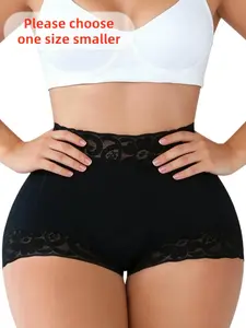 1 Count Women's Butt Lifting, Hip Lift Compression, And Tummy Control Shapewear Shorts With Lace Trim and Non Slip Elastic High Stretch Fabric, Fajas, Hourglass Curves Briefs, Colombian Shapewear, Bottoms, Suitable For Daily,Sport,Yoga