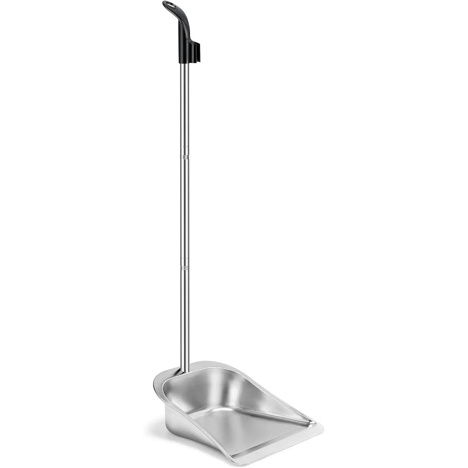 35” Heavy Duty Stainless Steel Upright Stand Up Dustpan with Long Adjustable Handle, Tool-Free Snap & Lock in 3 Seconds for Home, Outdoor, OfficeGift
