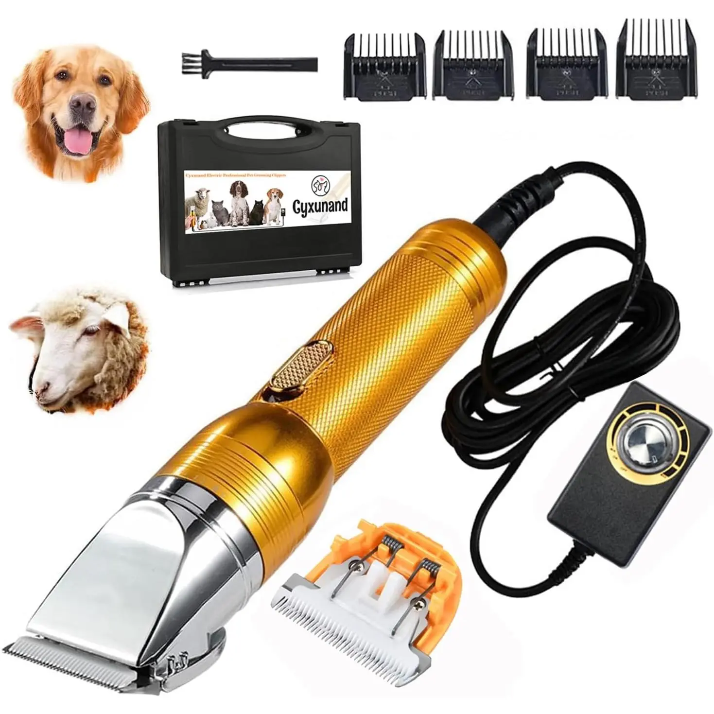Powerful Dog Grooming Clippers, Sheep Horse Shears for Thick Hair | Double Blades,2.8m Long Power Cord,36v Powerful Motor,Aluminum Alloy Body,Professional Electric Pet Trimmers
