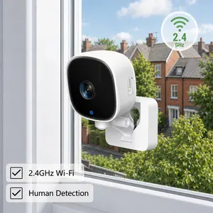 Window Camera,Indoor Security Camera,HD Home Monitoring Camera with 2.4GHz WiFi, AI Motion Detection, Person & Pet Alerts, 2-Way Audio, 24/7 Recording, Quick Setup Window Mounted Camera