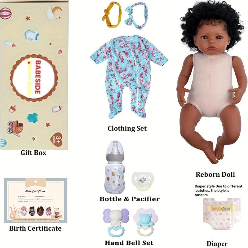 Babeside Baby Doll 20in Soft Body Cloth Body Strap, Feeding Accessory Set, Cuddly Doll Gift, Suitable for Children 3 Years and Older, Christmas & New Year Gifts