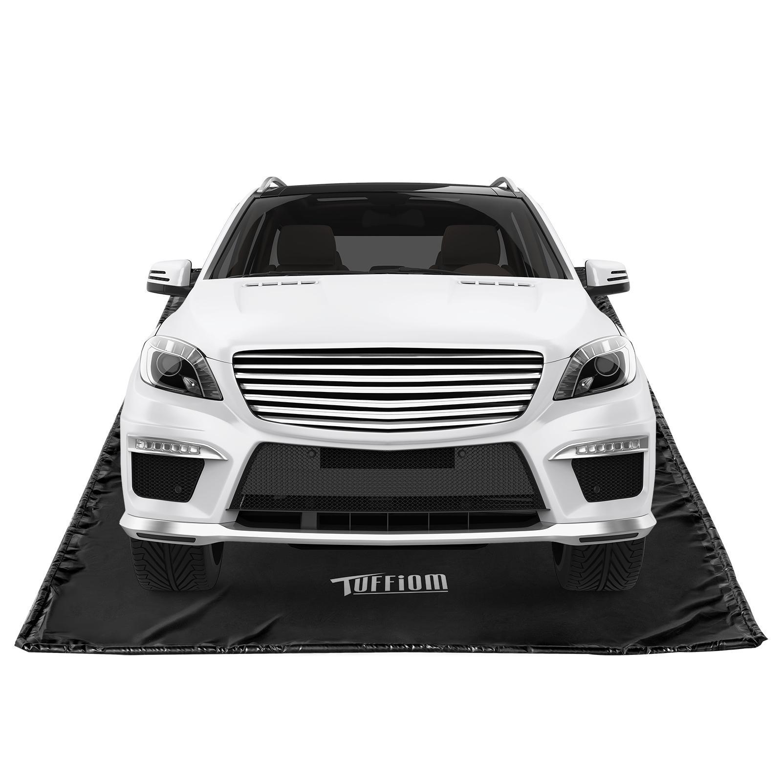 Karlhome 7.5 x 17FT Garage Floor Mat, Thickened Coin Plate PVC Garage Mats Flooring Roll for Under Car, Garage Car Parking Mats for Compact SUVS, Sports Car