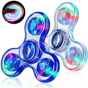 Fidget Spinners for Kids 2 Pack, Light up Sensory Fidget Toys Adults Kid 4-8-12, Glow in The Dark ADHD Autism Toys 5-7 Boys Girls, LED Classroom Prizes Teen Boy Gifts for Kids Mini Fidgetsfidget toys
