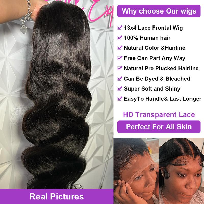 Bling Hair Body Wave Lace Wigs For Women Real Human Hair Wigs Hd Transparent 13x4 Lace Frontal Wig 34 36 Inch 13x6 Lace Frontal Wig Pre Plucked 180 Density #TikTokShopHolidayHaul