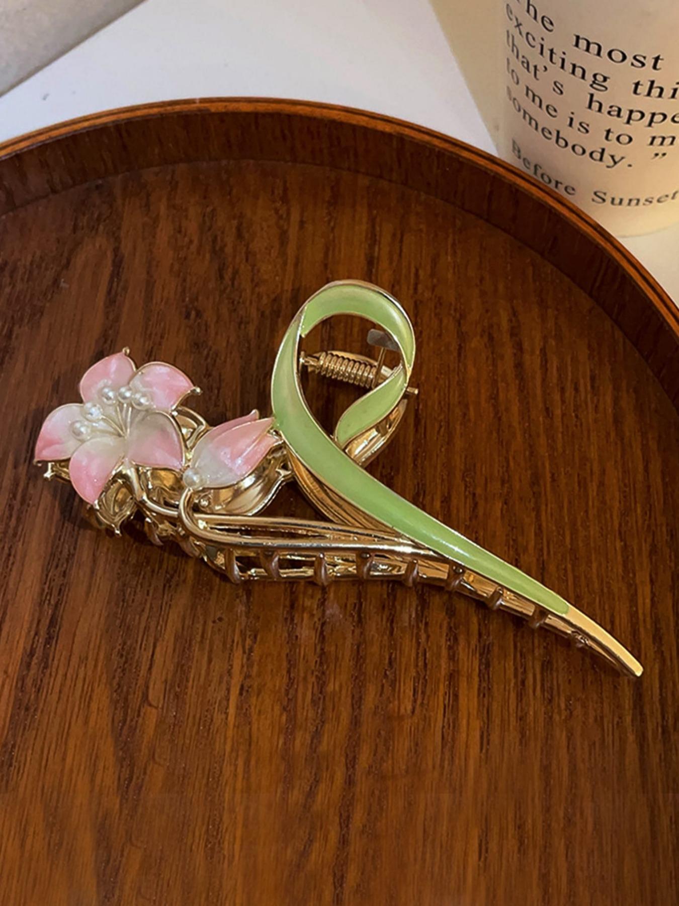 Flower Design Hair Claw, Flower Hair Clip, Elegant Hair Accessories for Women & Girls, Minimalist Headwear Suitable for Thick Hair, Fashion Hair Accessories for Party, Daily Clothing Decor