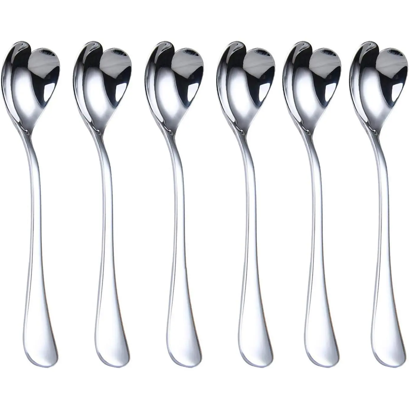 Mini Coffee Spoons,Heart Shaped,4.9-inch18/10 Stainless Steel,Set of 6