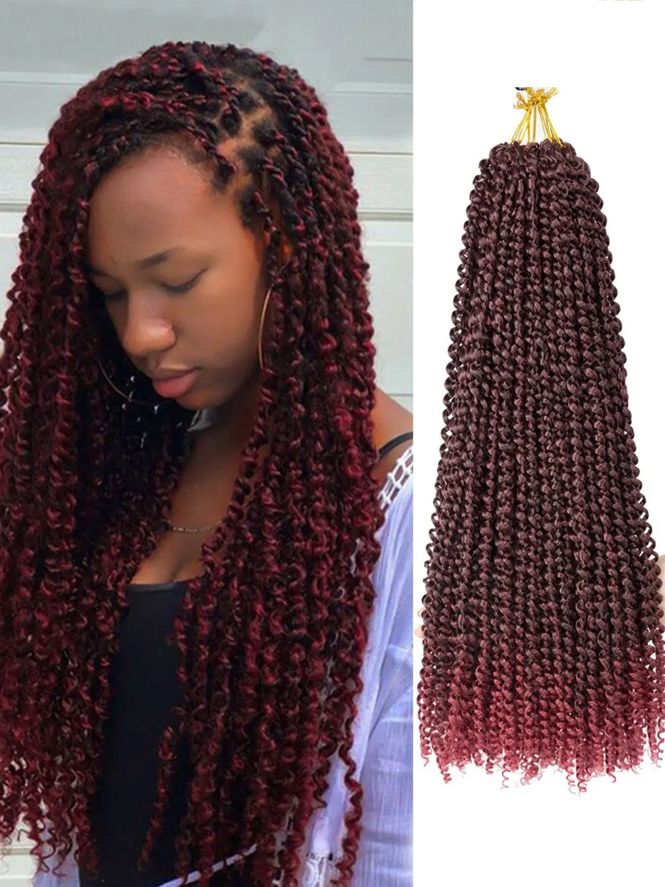 1Pack Passion Twist Crochet Hair Synthetic Hair 30 Inch Prelooped Crochet Braids Pretwisted Spring Twist Crochet Hair for Women
