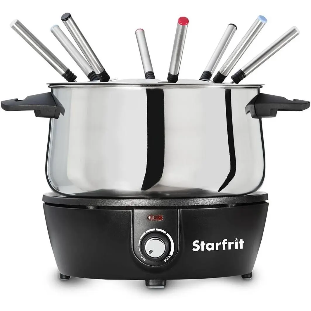 Electric Fondue 12PC Set - 3L, 1500W with Quick Release Magnetic Cord, Perfect for Melting Cheese & Chocolate