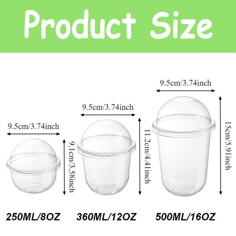 50pcs 250/360/500ML Pudding Cups Wiht Lids Plastic Boxes Ice-Cream Mousse Dessert Picnic Party Packing Dessert Cups with Lid