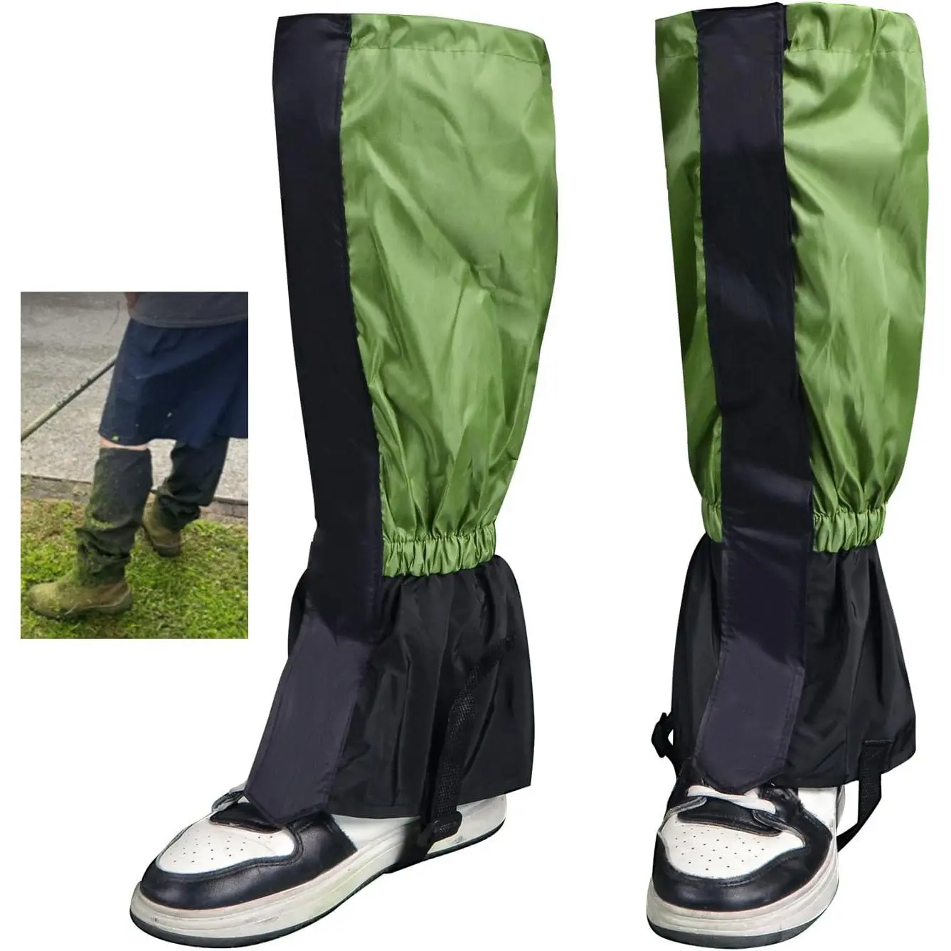 1 Pairs Lawn Care Leg Gaiters, Waterproof Garden Trimming Leg Chaps, Adjustable Leg Protection for Weed Eating Leg Guards for Men Lawn Care Accessories for Outdoor Farm Garden Working