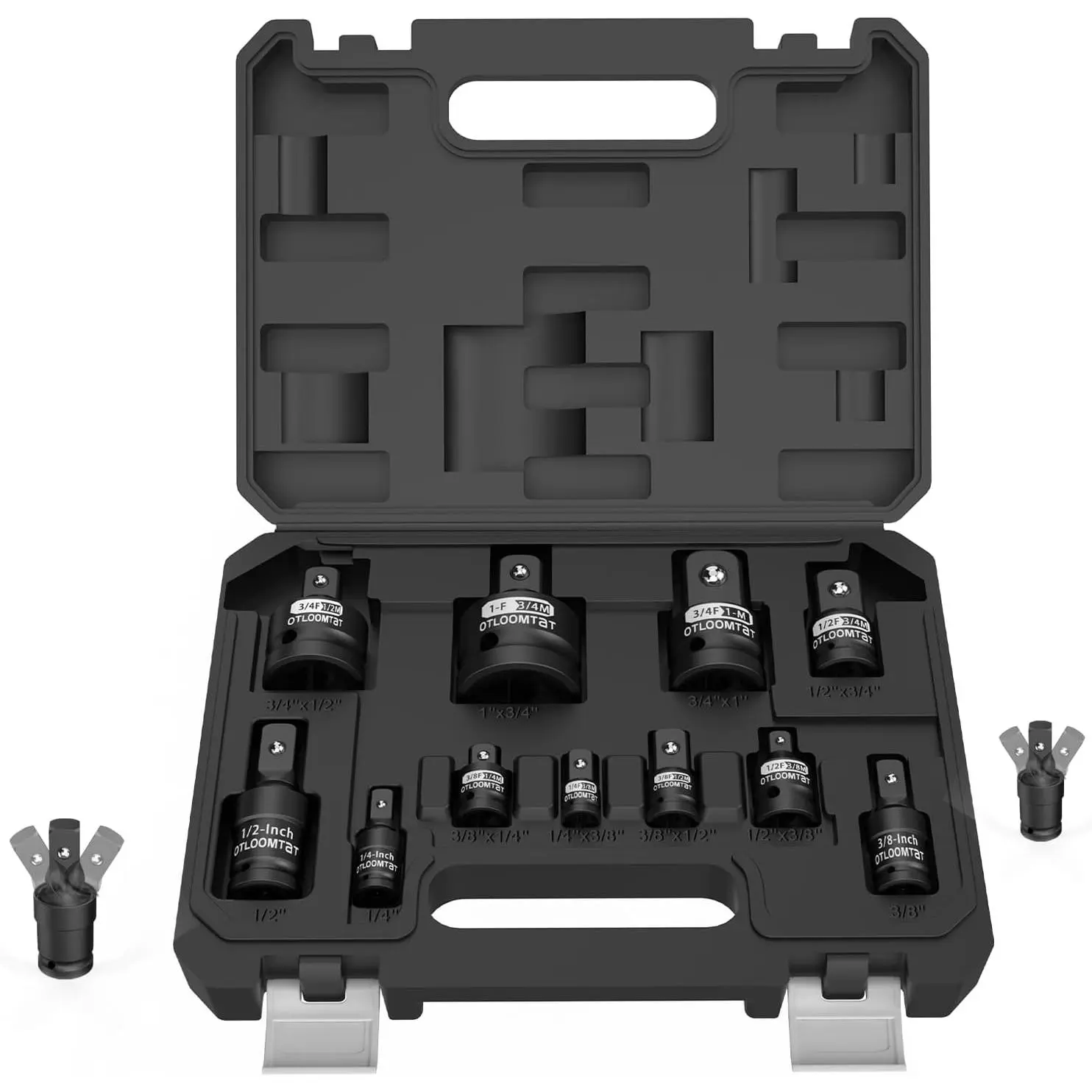 11PCS Adapter Set & Swivel Set - Chrome Moly, Full Size (1/4 to 1 with Ball Detent, Drop-Eco Case for & DIY Mechanics