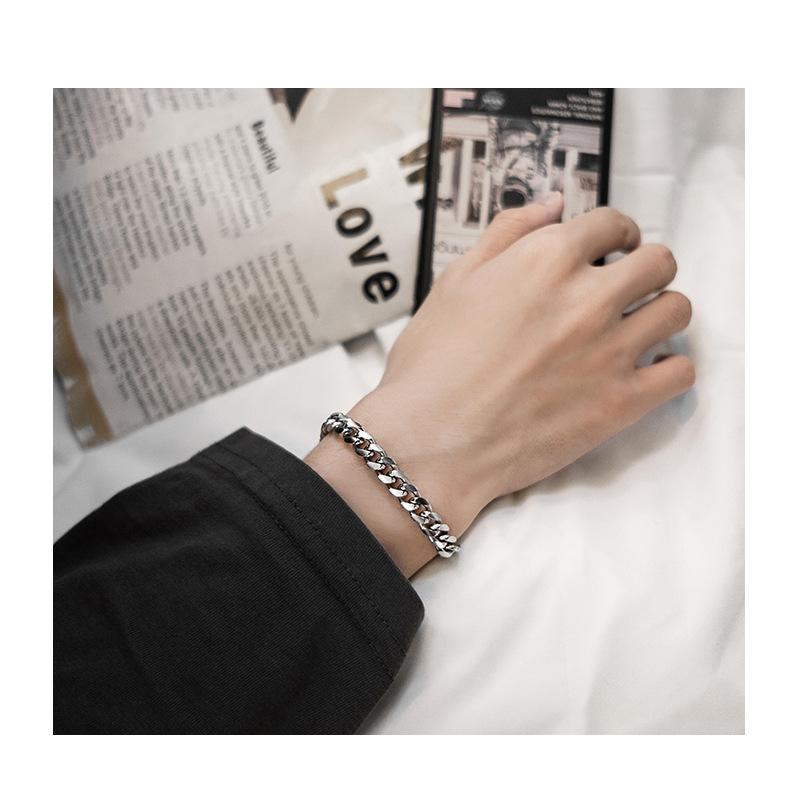 Cuban chain bracelet men's hip-hop high street accessories hiphop cold trendy cool titanium steel couple jewelry