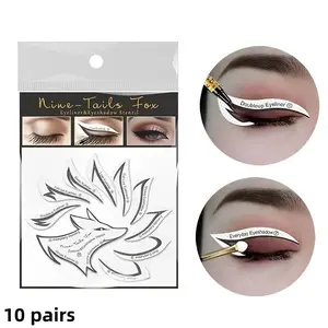 10 pairs Professional Eyeliner Stencil Eyeshadow Stencil Set Non-woven Materials Eyeliner Stencil Kit Easy Eyeliner Eyeshadow Stencil Template For Makeup Beginner Artist