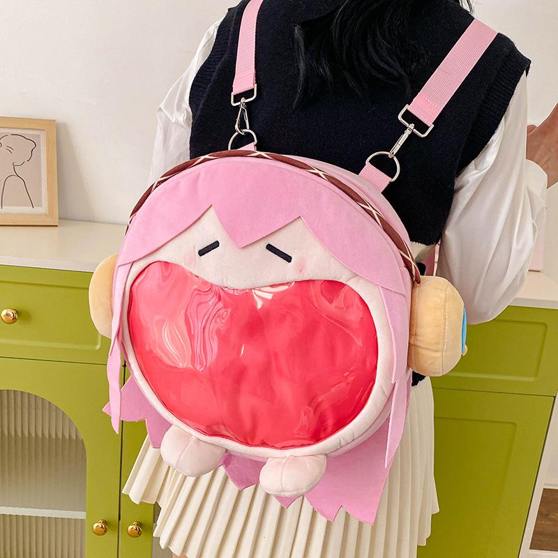 Y2k Japanese Cartoon Plush Backpack Kawaii Harajuku Anime Ita Bag Student Schoolbag Women Shoulder Bag New Girl Cosplay Knapsack
