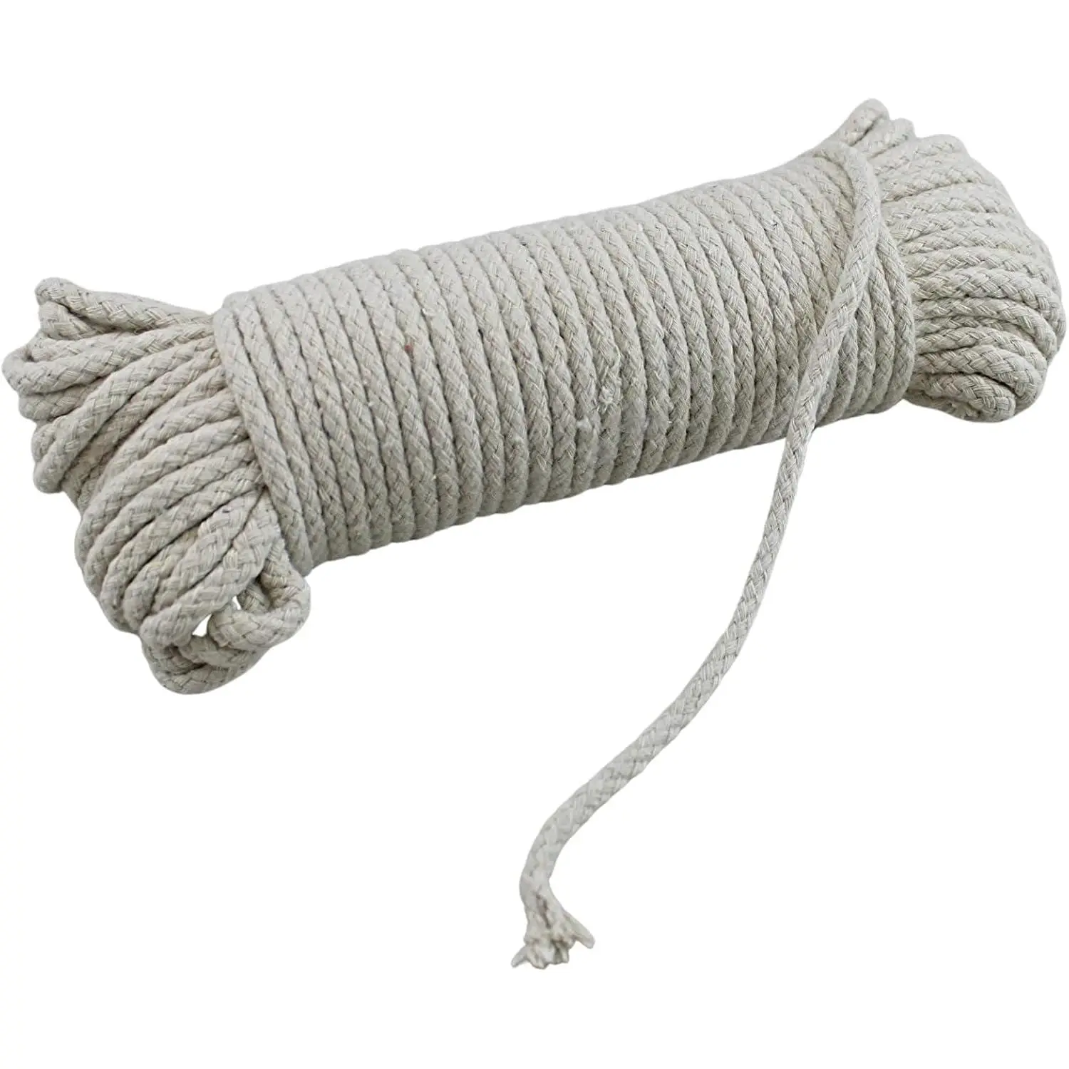 100 Ft Duty Braided Cotton Rope Clothesline Approximately#6 1/4" 6 mm Multi Purpose Home Boat Camping