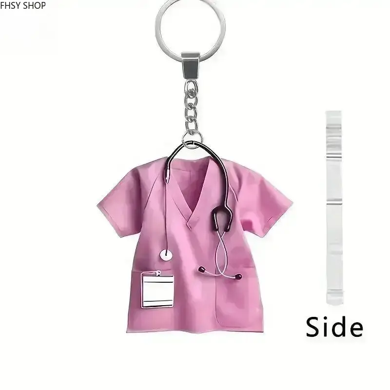 Cute Casual Plain 1-Size Medical Stethoscope Keychain with Badge Clip, Lightweight Nurse ID Holder for Work & Travel, Ideal Graduation Gift for Healthcare Workers