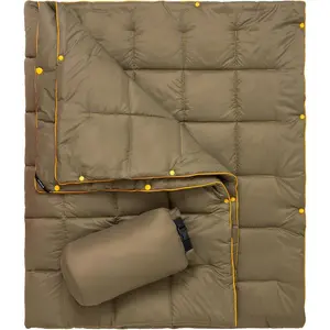 Camping blanket, foldable down alternative, fluffy wearable blanket, windproof and warm wrap, with snap buttons, suitable for outdoor hiking, picnics, and stadiums
