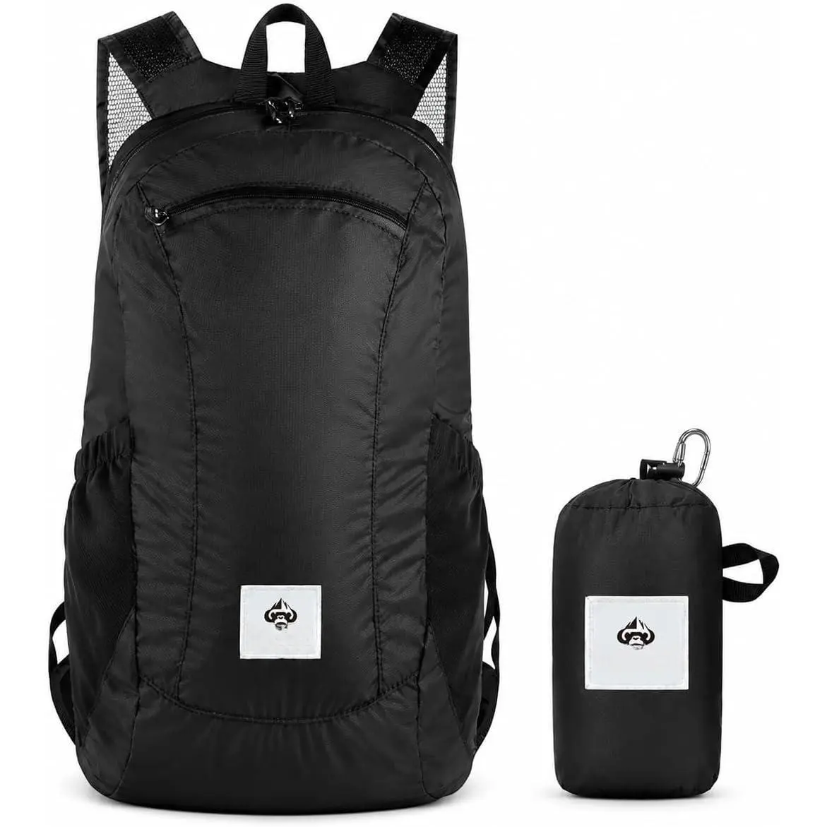 18L Packable Daypack, Lightweight Foldable Backpack for Travel, Airplane Carry , Hiking, Camping, Water-Resistant Small Backpack for Men Women (Black)