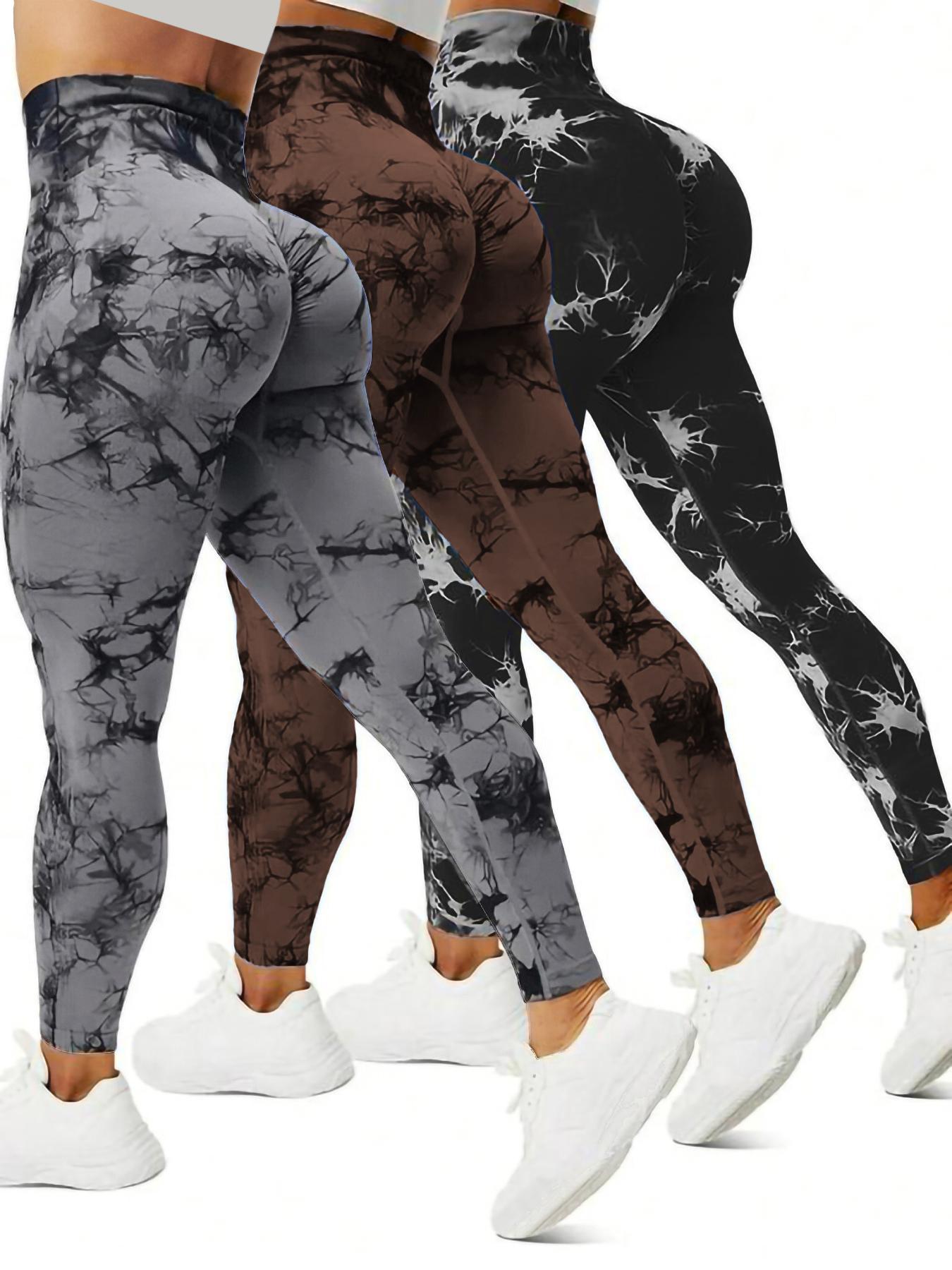 Women's High-Waisted Seamless Yoga Pants, Tie-Dye Sports Leggings, Elastic Hip-Lifting Gym Wear, Comfortable Fashion for All Seasons