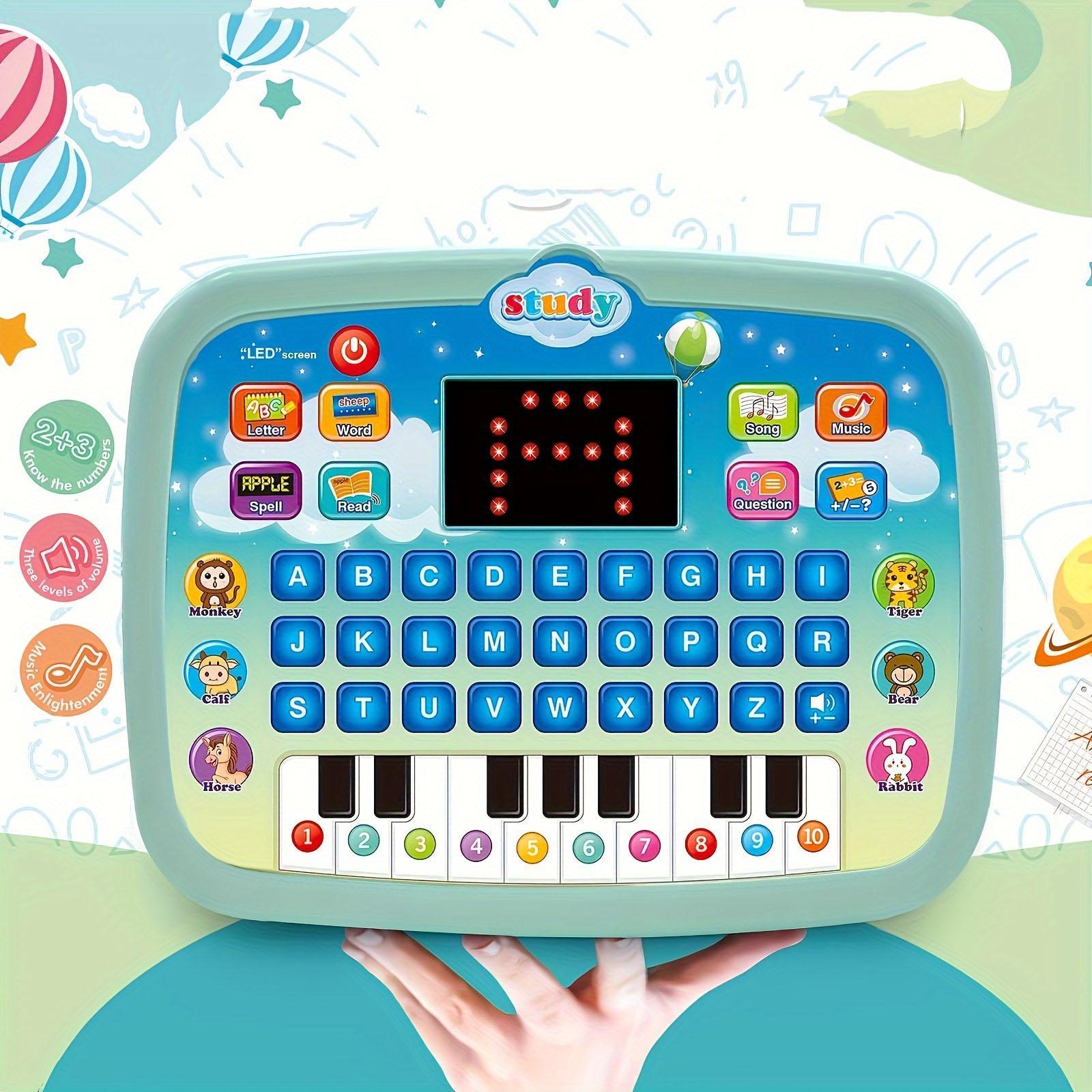 Interactive Learning Board, 1 Count LED Screen Educational Tablet Piano Toy with Letters, Numbers, Words, Music & Math, Educational Electric Toy for Kids